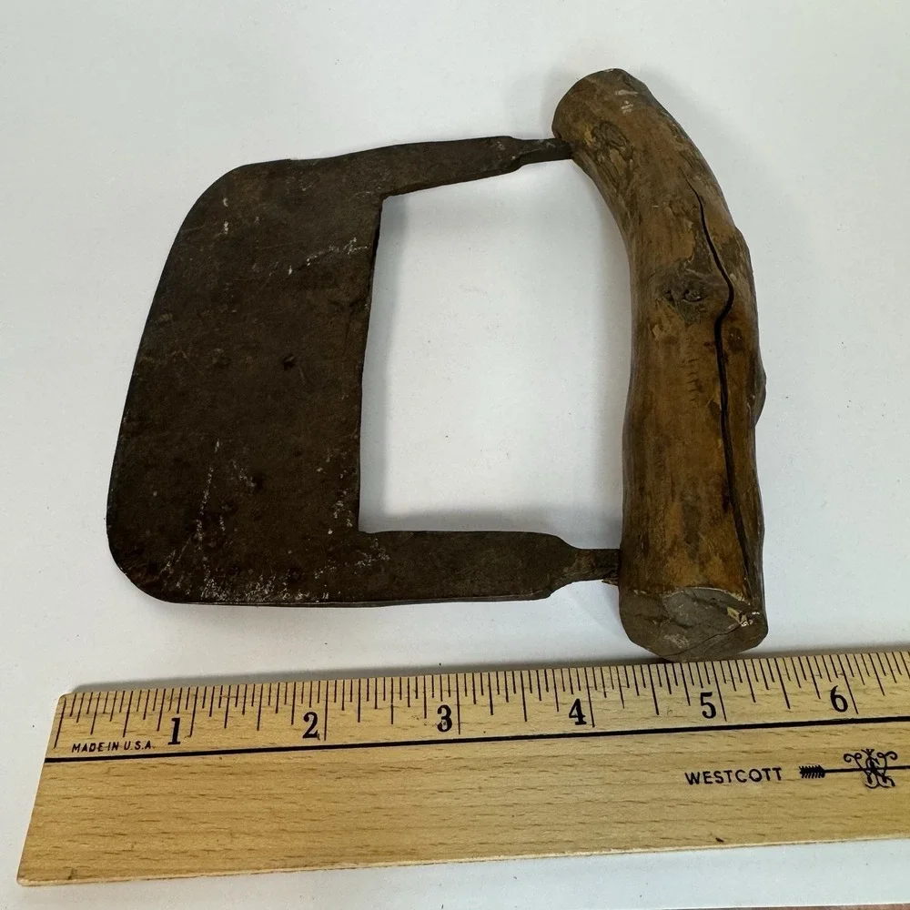 Antique Hand Forged Wood Branch Handle‎ Herb Chopper Early American Farmhouse